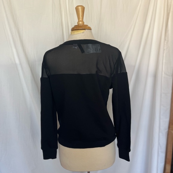 H&M mesh top sweatshirt black Medium - Picture 4 of 6